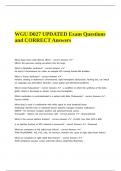 WGU D027 UPDATED 2024 Exam Questions and CORRECT Answers.