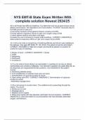 NYS EMT-B State Exam Written With complete solution Newest 2024/25