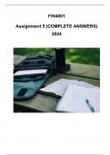 FIN4801 Assignment 5 (COMPLETE ANSWERS) 2024