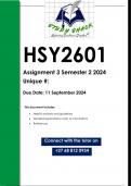 HSY2601 Assignment 3 (QUALITY ANSWERS) Semester 2 2024