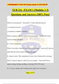 NUR 216 - EXAM 1 (Modules 1-3) Questions and Answers (100% Pass)