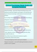 Clinical Psychology Study Guide with Complete Solutions