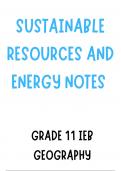 Sustainable Resources And Energy