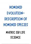 Homonid Evolution IEB 2024 Notes