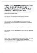 Evolve FPCC Practice Questions (Exam 1- Part 1) - Ch. 27, 28, 29, 31, 48 Questions And Answers With Verified Solutions Latest Updated 2024