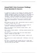 Annual DoD Cyber Awareness Challenge Exam Questions & Answers.