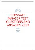 ServSafe Manger Test Questions and answers 2023