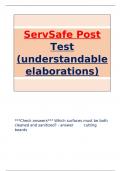 ServSafe Post Test (understandable elaborations)