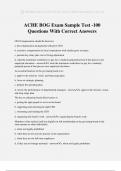 ACHE BOG Exam Sample Test -100 Questions With Correct Answers