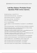 Acid-Base Balance Worksheet Exam Questions With Correct Answers.