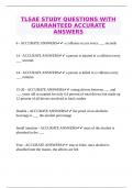 TLSAE STUDY QUESTIONS WITH GUARANTEED ACCURATE ANSWERS