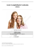 Case Study Acute Lymphoblastic Leukemia (ALL), April Peters, 10 years old, (Latest 2021) Correct Study Guide, Download to Score A