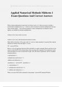 Applied Numerical Methods Midterm 1 Exam Questions And Correct Answers