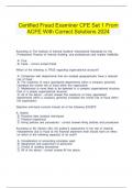   Certified Fraud Examiner CFE Set 1 From ACFE With Correct Solutions 2024