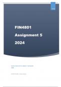 FIN4801 Assignment 5 (DETAILED ANSWERS) 2024.