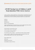 ATI RN Nursing Care of Children A and B Exam Questions With Correct Answers