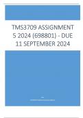 TMS3704 Assignment 5 Full Solutions 2024 (698801) - DUE 11 September 2024