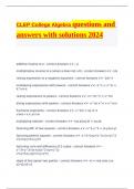 CLEP College Algebra questions and answers with solutions 2024.