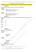 Module 05 Quiz The Digestive and Reproductive Systems,100% CORRECT