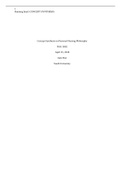 NSG 5002 CONCEPT SYNTHESIS ON PERSONAL NURSING PHILOSOPHY (GRADED A)