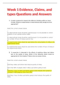 MATH 225N Week 1 Evidence, Claims, and types-Questions and Answers Grade A guaranteed