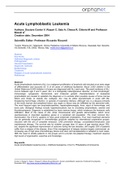 Summary Adult Acute Lymphocytic Leukemia, ISBN: 9781607617075  Acute Lymphoblastic Leukemia  April Peters, 10 Years Old / Keiser University - NURSING NUR1211C Keith RN ALL. (NUR1005)|Summary Adult Acute Lymphocytic Leukemia, ISBN: 9781607617075  Acute Lym