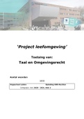 Artikel Taal en Omgevingsrecht - cijfer 7,2 - Project leefomgeving