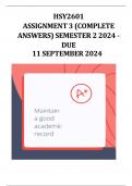 HSY2601 Assignment 3 (COMPLETE ANSWERS) Semester 2 2024 - DUE 11 September 2024