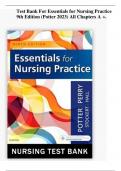 TEST BANK for Nutrition Essentials for Nursing Practice 9th North American Edition by Susan Dudek. All Chapter 1-24.