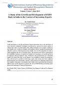 A Study of the Growth and Development of EXIM  Bank in India in the Context of Increasing Exports