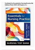 TEST BANK for Nutrition Essentials for Nursing Practice 9th North American Edition by Susan Dudek. All Chapter 1-24.