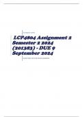 LCP4804 Assignment 2 Semester 2 2024 (201383) - DUE 9 September 2024