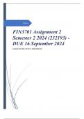 FIN3701 Assignment 2 Semester 2 2024 (232193) - DUE 16 September 2024