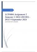 LCP4804 Assignment 2 Semester 2 2024 (201383) - DUE 9 September 2024