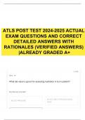 ATLS POST TEST 2024-2025 ACTUAL EXAM QUESTIONS AND CORRECT DETAILED ANSWERS WITH RATIONALES (VERIFIED ANSWERS) |ALREADY GRADED A+