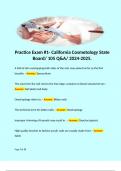 Practice Exam #1- California Cosmetology State Board/ 105 Q&A/ 2024-2025.  