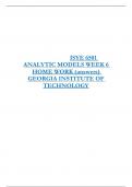 ISYE 6501  ANALYTIC MODELS WEEK 6  HOME WORK (answers)  GEORGIA INSTITUTE OF  TECHNOLOGY