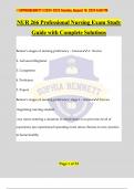 NUR 266 Professional Nursing Exam Study Guide with Complete Solutions