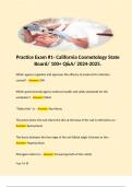 Practice Exam #1- California Cosmetology State Board/ 105 Q&A/ 2024-2025. 