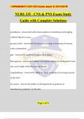 NURS 335 - CNS & PNS Exam Study Guide with Complete Solutions