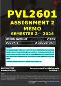 PVL2601 ASSIGNMENT 1 MEMO - SEMESTER 2 - 2024 - UNISA - DUE : 26 AUGUST 2024 -( FULLY REFERENCED WITH FOOTNOTES- DISTINCTION GUARANTEED)