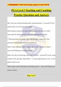 PGA Level 3 Teaching and Coaching Practice Questions and Answers