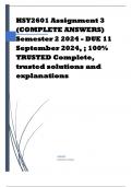 HSY2601 Assignment 3 (COMPLETE ANSWERS) Semester 2 2024 - DUE 11 September 2024, ; 100% TRUSTED Complete, trusted solutions and explanations.