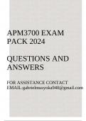 APM3700 Exam pack 2024(Questions and answers)