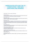 AMERICAN POLITICS AND THE US CONSTITUTION - C963 WGU QUESTIONS AND ANSWERS