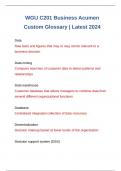 WGU C201 Business Acumen Custom Glossary | Latest 2024