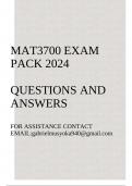 MAT3700 Exam pack 2024(Questions and answers)