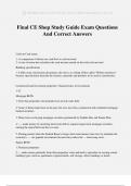 Final CE Shop Study Guide Exam Questions And Correct Answers