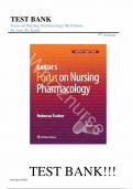 Test Bank - for Karch’s Focus on Nursing Pharmacology Ninth Edition by Rebecca Tucker, All Chapters 1-59 | Complete Guide A+