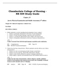 NR 509 Study Guide Chapter 03 Jarvis: Physical Examination and Health Assessment, 5th edition Text Bank